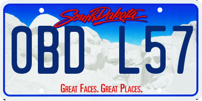SD license plate 0BDL57