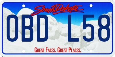 SD license plate 0BDL58