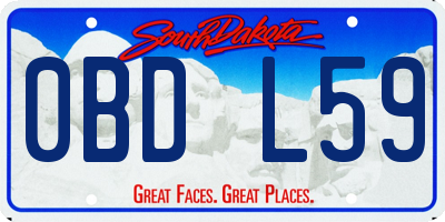 SD license plate 0BDL59