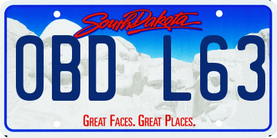 SD license plate 0BDL63