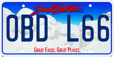 SD license plate 0BDL66