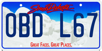 SD license plate 0BDL67
