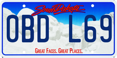SD license plate 0BDL69