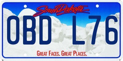SD license plate 0BDL76