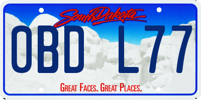 SD license plate 0BDL77