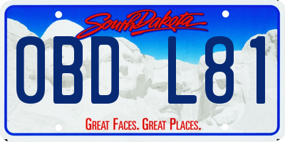 SD license plate 0BDL81