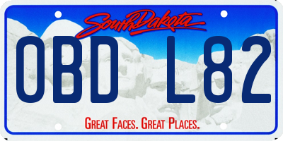 SD license plate 0BDL82