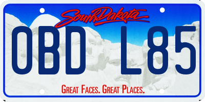 SD license plate 0BDL85