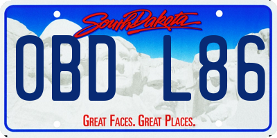 SD license plate 0BDL86
