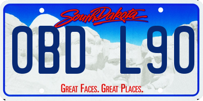 SD license plate 0BDL90