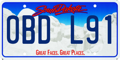 SD license plate 0BDL91