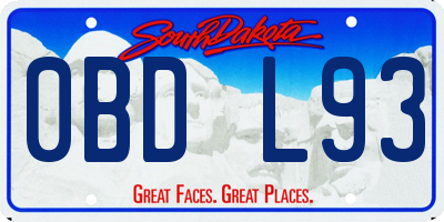 SD license plate 0BDL93