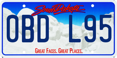 SD license plate 0BDL95