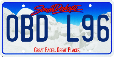 SD license plate 0BDL96