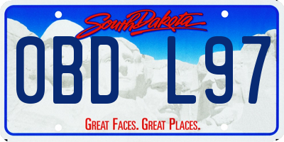SD license plate 0BDL97