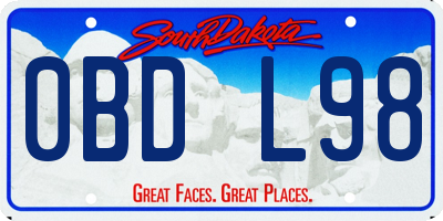 SD license plate 0BDL98