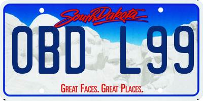 SD license plate 0BDL99