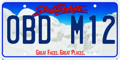 SD license plate 0BDM12