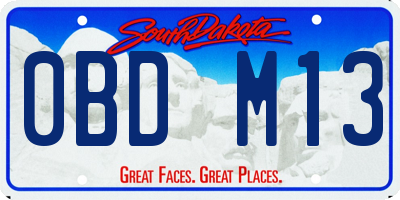 SD license plate 0BDM13