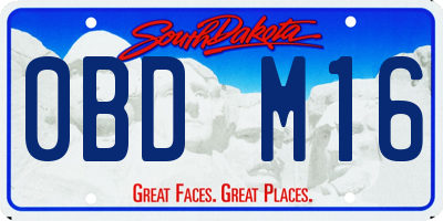 SD license plate 0BDM16
