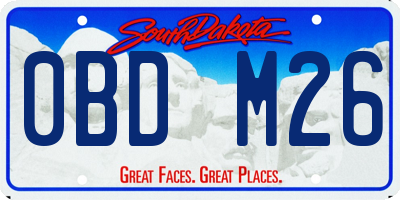 SD license plate 0BDM26