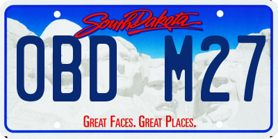 SD license plate 0BDM27