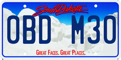 SD license plate 0BDM30