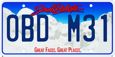 SD license plate 0BDM31