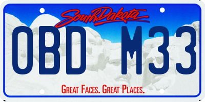 SD license plate 0BDM33