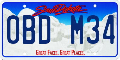 SD license plate 0BDM34