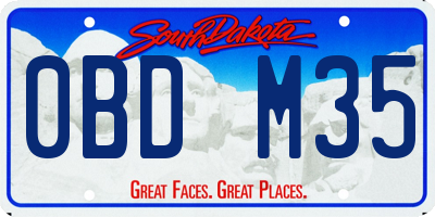 SD license plate 0BDM35