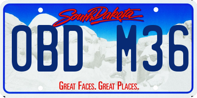 SD license plate 0BDM36