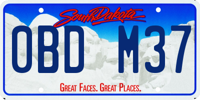 SD license plate 0BDM37