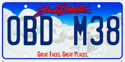 SD license plate 0BDM38