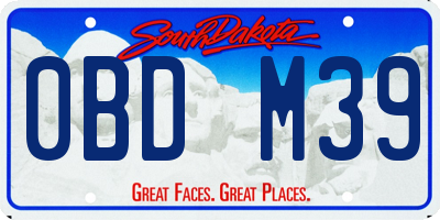 SD license plate 0BDM39
