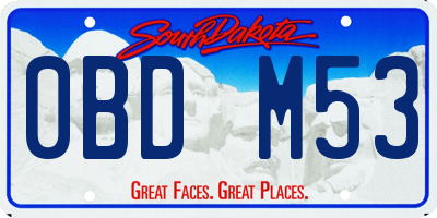 SD license plate 0BDM53