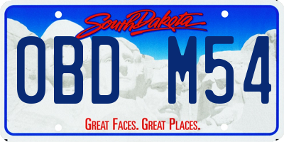 SD license plate 0BDM54