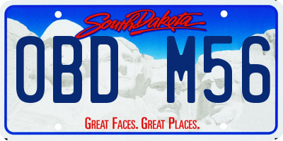 SD license plate 0BDM56