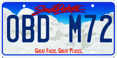SD license plate 0BDM72