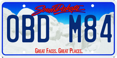 SD license plate 0BDM84