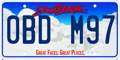 SD license plate 0BDM97