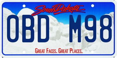 SD license plate 0BDM98