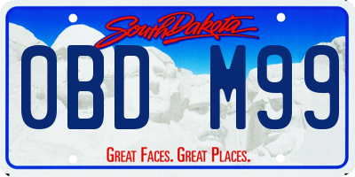 SD license plate 0BDM99