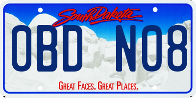 SD license plate 0BDN08