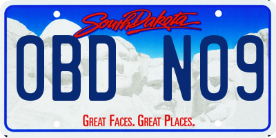 SD license plate 0BDN09