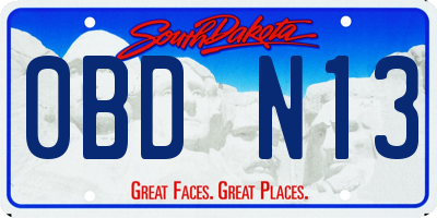 SD license plate 0BDN13