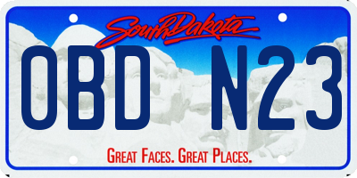 SD license plate 0BDN23