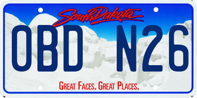 SD license plate 0BDN26