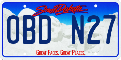 SD license plate 0BDN27
