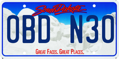 SD license plate 0BDN30